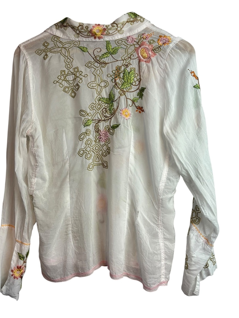 Johnny was button down shirt embroidered Blouse size L - Picture 2 of 7